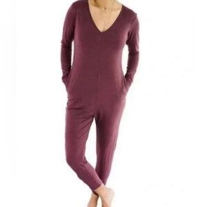 Smash+Tess “Friday Romper” Long Sleeve,V Neck, Pockets, Soft comfy Jumpsuit XS